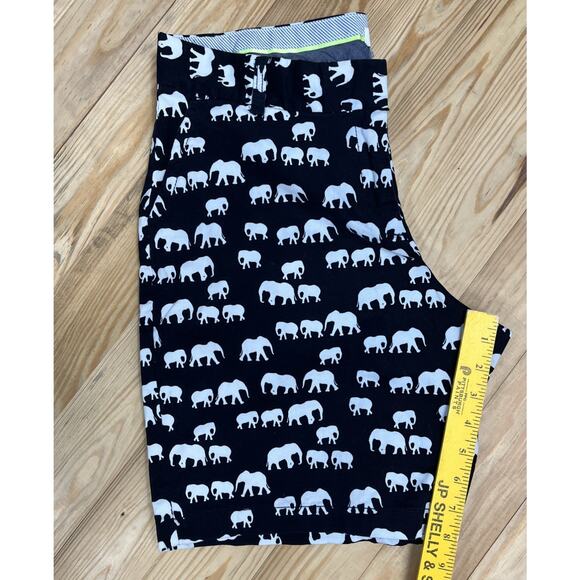 Crown & Ivy Women's Sz 12 Elephant Print Shorts Chino Dark Blue White 32x8 - Picture 6 of 6